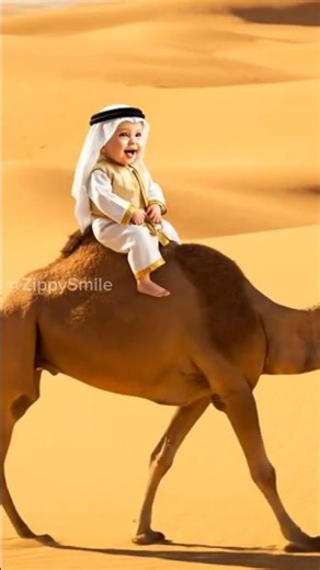 Laughing Baby Riding a Camel in the Desert | Funny 3D Animation