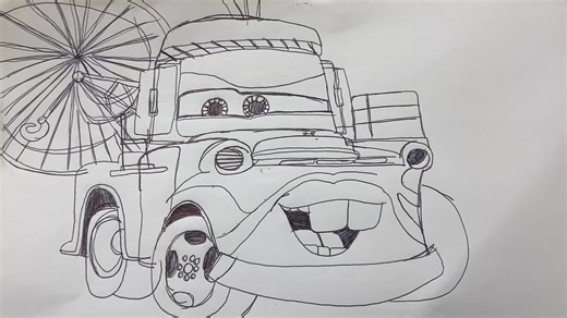 Freehand Drawing of KABUKI Mater from Cars 2