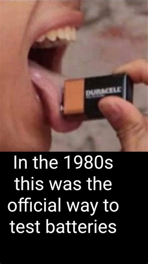 Testing 9v Batteries with the tongue #brave #9v #9vbattery #shocking #shock #electric #funny #shorts