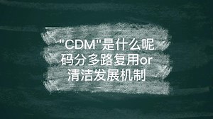 ”CDM“是什么呢，码分多路复用or清洁发展机制