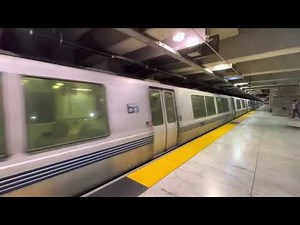 (2021) 9 to 10 Car BART Trains Rushing in and out of Embarcadero Station in San Francisco