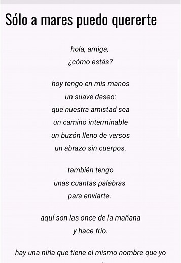 Sólo a mares puedo quererte: Poema para amistades