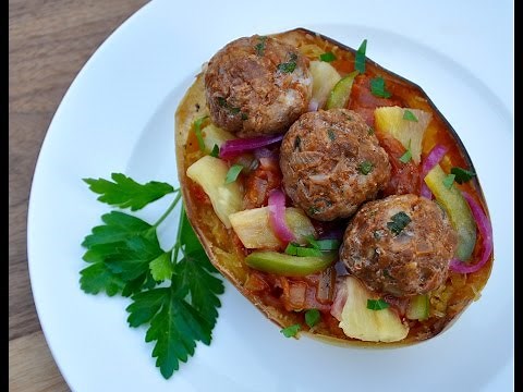 Paleo Hawiian Spaghetti over Spaghetti Squash