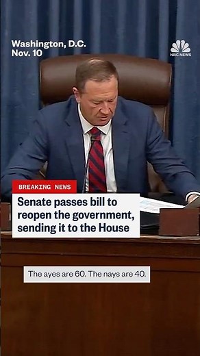 Senate passes bill to reopen the government, sending it to the House