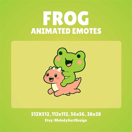 Frog Riding Dino Emote – Animated Twitch & Discord GIF, Instant Download - Etsy