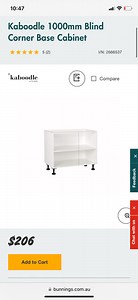 How to install Kaboodle blind corner base cabinet door? - Bunnings Workshop community