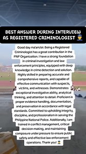 Registered Criminologist, best answer during final interview 👮‍♂️ #foryourpage #FinalInterview | Tatlo At Pitongpo