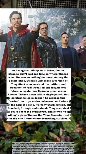 In Avengers: Infinity War (2018), Doctor Strange Didn't Just See Futures Where Thanos Wins Tony