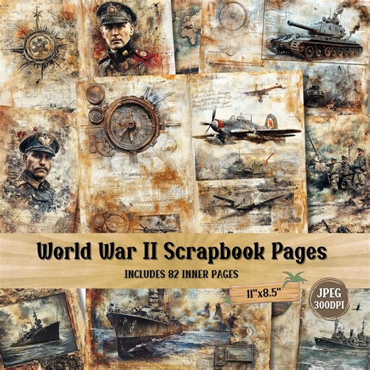 WWII Scrapbook Pages: Vintage Military Ephemera, Shabby Chic (digital Download, 82 Jpegs) - Etsy