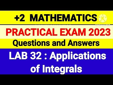 Plus Two Maths Practical Exam Lab 32 Applications of Integrals