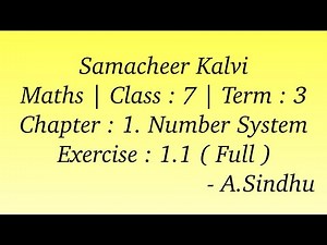 7th Maths Term 3 Samacheer | Chapter 1 | Number System | Exercise 1.1 ( Full )