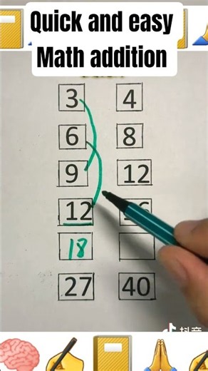 quick and easy math addition tips ✍️ #math #mathematics #multiplicatiion #education #shorts