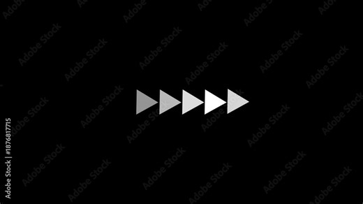 Right-directional arrow loop animation.white arrow directional next button concept animation icon.Swipe Arrow moving video