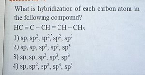 What is hybridization of each carbon atom in the following comp... | Filo