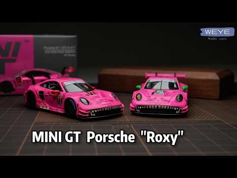 Why Two Roxys? MINI GT Pink Porsche 911 GT3 R AO Racing #77 (#1052) Review & Comparison With #80