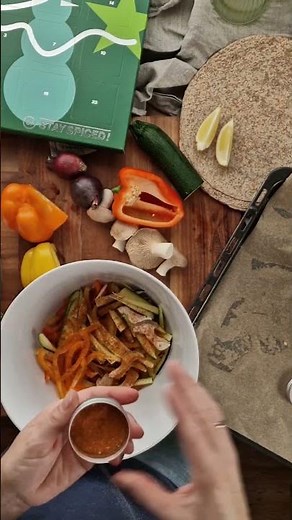 vegetarische Fajitas mit Kräuterseitlingen und Gemüse #rezept #lecker