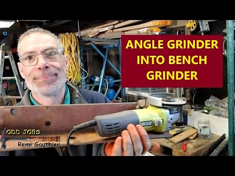 Turn angle grinder into bench grinder