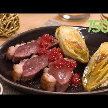 Recette de magret de canard aux endives caramélisées et sauce aux groseilles - 750g