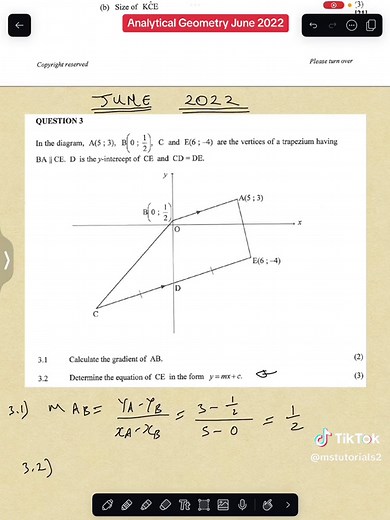 Analytical Geometry June 2022: Exam Revision Guide