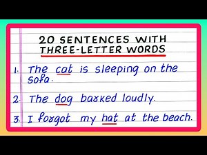 Sentences with Three Letter Words | 20 Simple Sentences with Three Letter Words