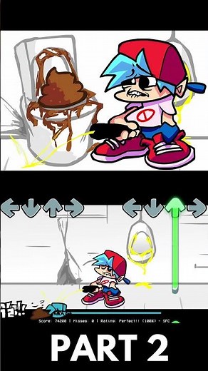 Toilet POOP (PART 2) (Poop VS BF) (FNF MOD) #shorts