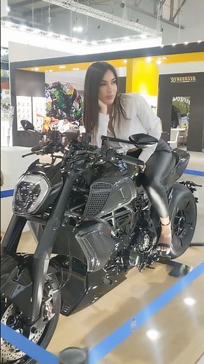 Beautiful Model on a Ducati Diavel V4 at EICMA Motorcycle Show 🔥