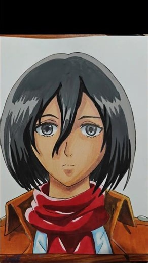 Satisfying Mikasa Coloring with Alcohol markers #mikasa #aot #brunomars #shorts