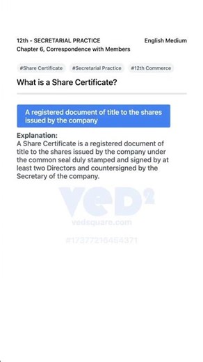 Understanding Share Certificates in Secretarial Practice