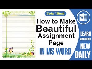 How to Make Beautiful Assignment Page in MS Word | How to Make Notebook Page Design in MS Word