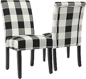 HomePop Parsons Dining Chair - Black Plaid (Set of 2)
