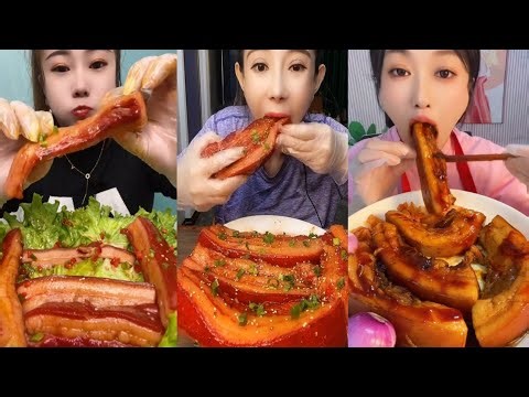 ASMR BRAISED PORK BELLY 🍖 Deep Fried & Super Fatty | Eating Sounds | No Talking