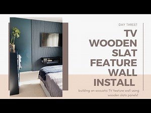 INSTALLING A WOODEN timber SLAT TV FEATURE WALL part three [vlog]