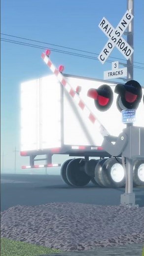 Truck breaks Crossing gate then train hits shortly after #shorts #robloxcrash #trainaccident