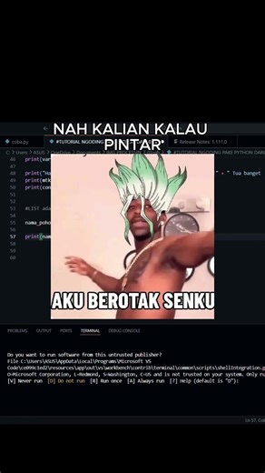 tutorial betulannya ntar ya ges #coding #vtuberid