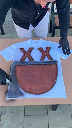 DIY Spray Paint T Shirt Design 🎨👕 #creative #tshirtdesign #spray #trick