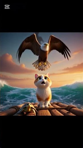 Brave Cat Saves Baby Turtle from Eagle! 🐱🦅 | Emotional 3D Animation Adventure