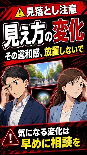 【その違和感に気づいて！目の病気で変わる見え方の例と大切なサイン】◯