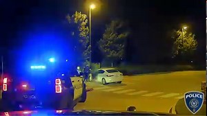 Three children, two officers, and a driver who had been pulled over were lucky to escape uninjured when a speeding SUV slammed into a car during a traffic stop in Southlake, Texas. This video was posted on March 3; however, police said the incident happened on September 12, 2020. Credit: Southlake DPS via Storyful | FOX6 News Milwaukee