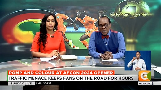 Pomp And Colour At Afcon 2024 Opener: Traffic menace keeps fans on the road for hours Party in Abidjan continues deep into the night #SundayLive Jeff Koinange Victoria Rubadiri | Citizen TV Kenya