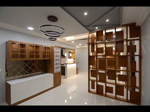 Complete interiors with folding bed/murphy bed, Acrylic Kitchen, Aristo Wardrobe at Purva West End