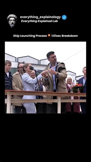 Everything Explained Lab | The post features a 1:01-second TikTok video showing the ship launching process, highlighting how a newly built vessel is carefully... | Instagram
