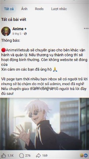 Chính thức animevsub chuẩn bị ngưng hoạt động khi ban hành xử lý nghiêm theo quy định của nhà nc😭😭