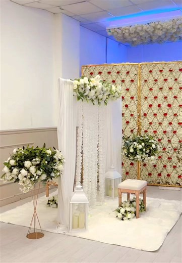 We work with you to create the partition you have always dreamed of whilst staying within budget. #nikkahsetup #nikkahstage #weddingdecor #birminghamweddingdecor #nikkahpartition