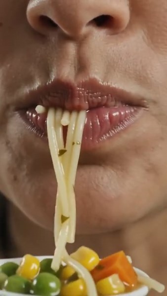 ASMR satisfying eating soup mix vegetables noodles 🍜🍜