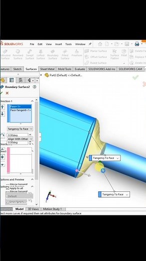 Filling empty areas using boundary surfaces #solidworkstutorial #cad