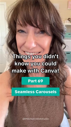 Kat Cornell | Canva Educator on Instagram: "🛑 Stop designing carousel slides one by one. Create seamless carousels in Canva the easy way. This Canva trick is why some carousels feel smooth and addictive… and others don’t. Instead of designing each slide separately, you can build one flowing layout that moves naturarlly as people swipe. It’s subtle, but it instantly makes your content feel more polished. Here are the dimensions to create your own: (Multiply the number of carousel pages by 1080 p