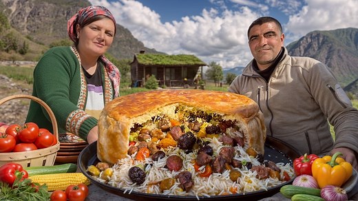 9.3K views · 308 reactions | Hearty Lamb Rice Pie Cooked Over Open Fire | Cooking | Facebook