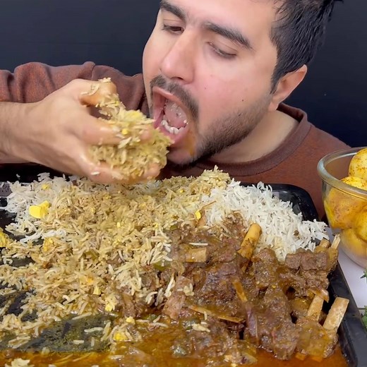 14K views · 510 reactions | ASMR; Eating Spicy Mutton Curry boild Eggs Green Chillies | Eating ASMR | Facebook