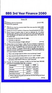 Bbs 3rd year Finance Question paper 2080❤️😍Foundation of Financial System bbs 3rd year question 2080