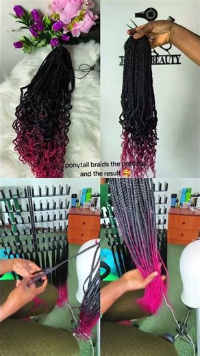 how to do ponytail braids wig #beginnermethod #braids #hairstyles #ponytailbraids #ponytail